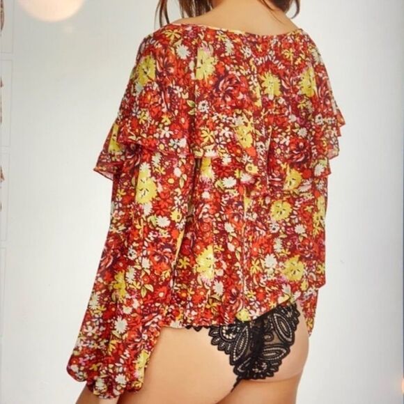 Free People Say It To Me Bodysuit In Red Siena - Picture 3 of 5